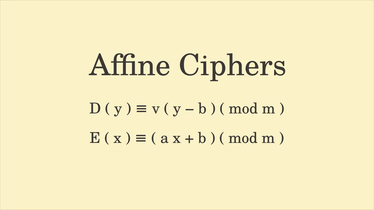 Affine Cipher Equations